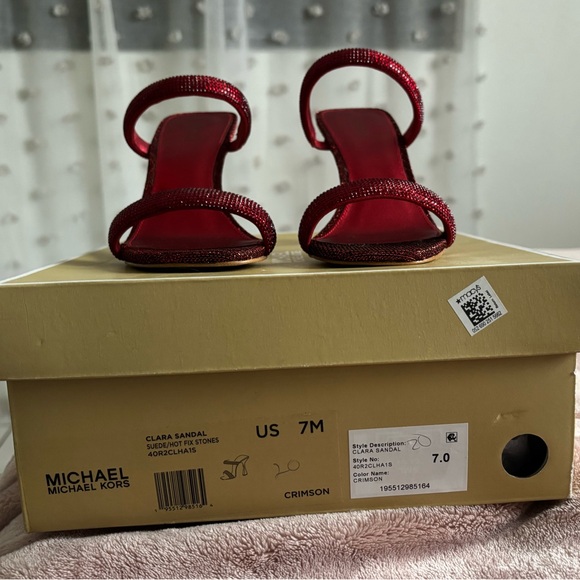 MICHAEL KORS Clara Embellished Sandal- Crimson Red ❤️✨‼️ - Picture 5 of 6